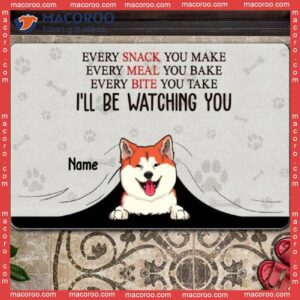 Every Bite You Take We’ll Be Watching Front Door Mat, Gifts For Dog Lovers, Personalized Doormat