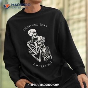 everything sucks except you funny halloween costume skull shirt sugar skull pumpkin sweatshirt