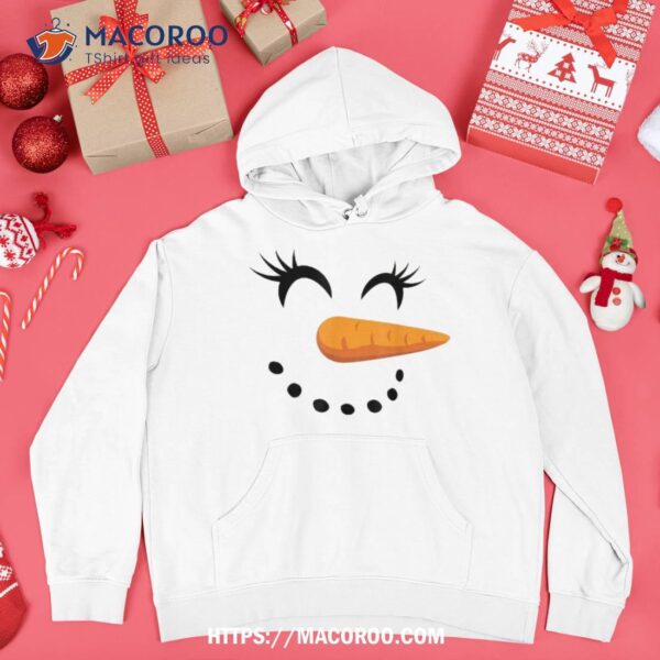 Eyelashes Christmas Outfit Snowman Face Costume Shirt, Christmas Snowman