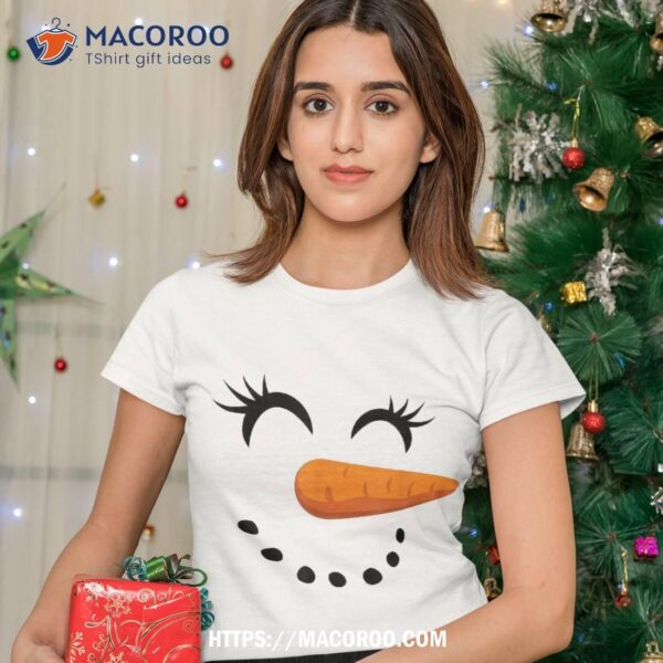 Eyelashes Christmas Outfit Snowman Face Costume Shirt, Christmas Snowman