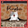 Fall Custom Doormat, Hey There Pumpkin Cat Peeking From Curtain Holiday Gifts For Lovers