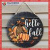Fall Door Decor, Pumpkin Hanger,hello Sign, Hello Hanger, Leopard Pumpkin, Autumn Front Sign