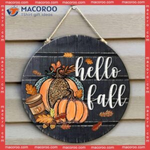 Fall Door Decor, Pumpkin Hanger,hello Sign, Hello Hanger, Leopard Pumpkin, Autumn Front Sign