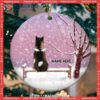 Falling Snowflake Purple Sky Memorial Circle Ceramic Ornament, Dog Christmas Decor