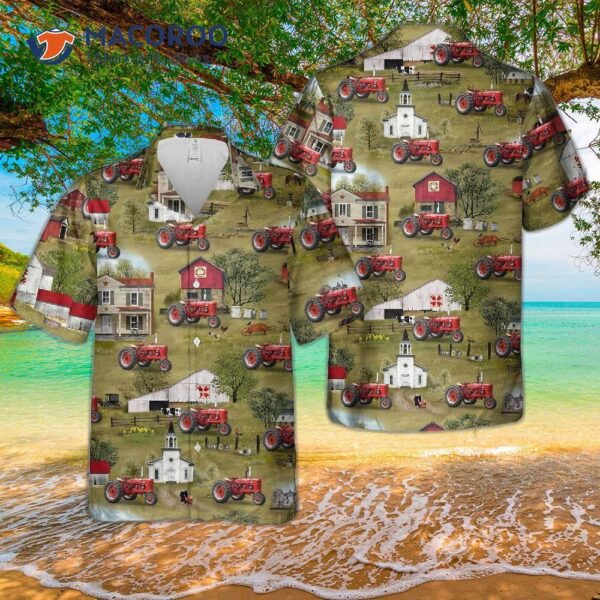 Farmall Super Mta Tractor Hawaiian Shirt