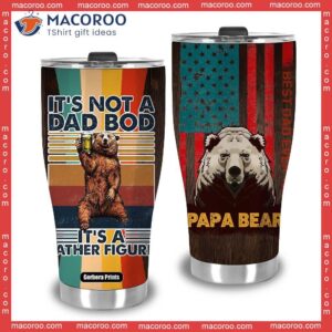 father figure papa bear father s day stainless steel tumbler 3