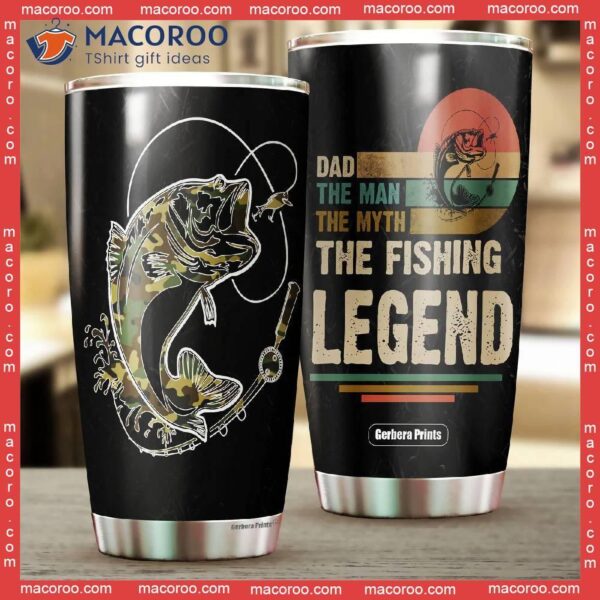 Father’s Day Bass Fishing Dad The Man Myth Legend Stainless Steel Tumbler