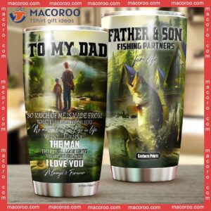 father s day bass fishing to my dad stainless steel tumbler 1