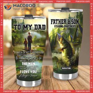 father s day bass fishing to my dad stainless steel tumbler 3