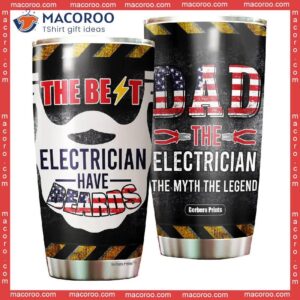 father s day beards dad the best electrician stainless steel tumbler 0