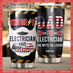 father s day beards dad the best electrician stainless steel tumbler 1