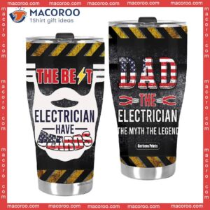 father s day beards dad the best electrician stainless steel tumbler 2