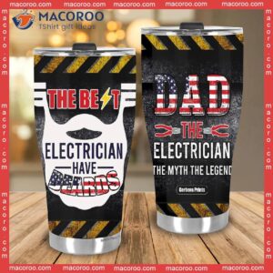 father s day beards dad the best electrician stainless steel tumbler 3