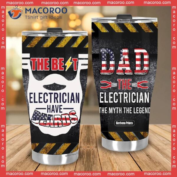 Father’s Day Beards Dad The Best Electrician Stainless Steel Tumbler