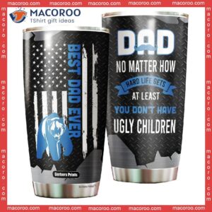 father s day best dad ever bear american flag black blue stainless steel tumbler 0