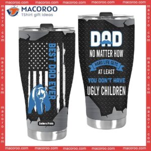 father s day best dad ever bear american flag black blue stainless steel tumbler 2