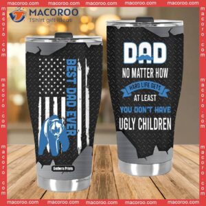 father s day best dad ever bear american flag black blue stainless steel tumbler 3