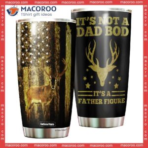 father s day dad bod figure deer american flag stainless steel tumbler 0