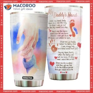 father s day daddy hand painting stainless steel tumbler 0