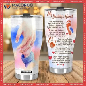 father s day daddy hand painting stainless steel tumbler 2