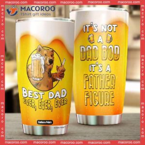 father s day funny bear dad bod beer lover stainless steel tumbler 1