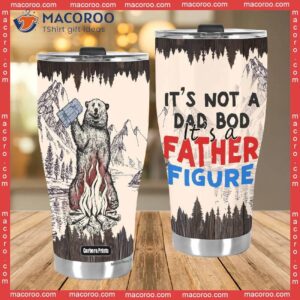 father s day funny bear dad bod father figure stainless steel tumbler 2