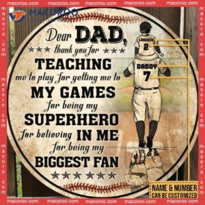 Father’s Day Gift From Son,dear Baseball Dad The Biggest Fan, Custom Wound Wooden Sign, Birthday For