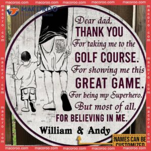 Father’s Day Gift From Son, Home Decor, Birthday For Him,custom Wooden Sign Golf Dad, Wall Hanging