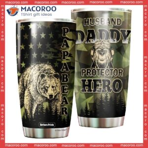 Father’s Day Papa Bear Daddy Husband Protector Hero Stainless Steel Tumbler