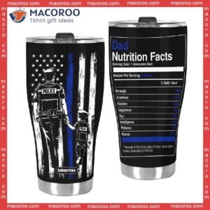 father s day police dad nutrition facts stainless steel tumbler 2