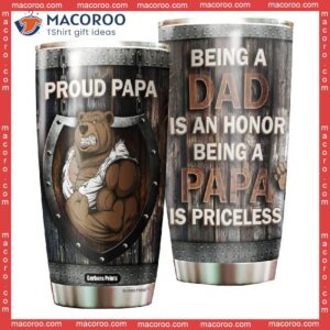 Father’s Day Priceless Papa Bear Dad Stainless Steel Tumbler