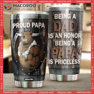 Father’s Day Priceless Papa Bear Dad Stainless Steel Tumbler