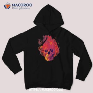 Fiery Flaming Skull Halloween Shirt, Skull Pumpkin