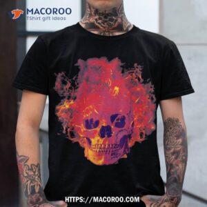 fiery flaming skull halloween shirt skull pumpkin tshirt