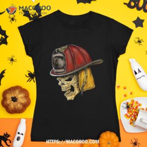 Fireman Skull Firefighter Skeleton Halloween Costume Shirt, Skull Pumpkin