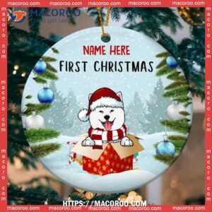 Merry Christmas To The Best Dog Mom Circle Ceramic Ornament, Corgi Ornament