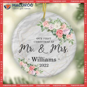 First Christmas Married Ornament, Gift, Wedding Gift,our As Mr And Mrs Ornament