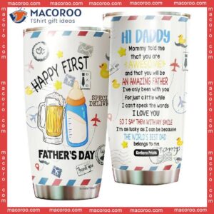 first father s day best dad letter funny beer and milk colorful stainless steel tumbler 0