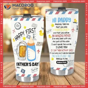 first father s day best dad letter funny beer and milk colorful stainless steel tumbler 2