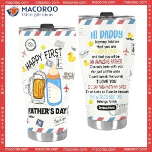first father s day best dad letter funny beer and milk colorful stainless steel tumbler 3