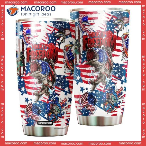 Fishing Hooked On Freedom American Stainless Steel Tumbler
