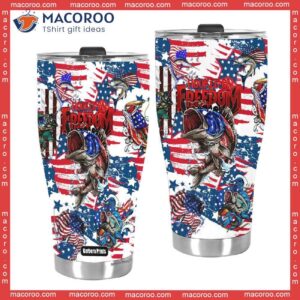 fishing hooked on freedom american stainless steel tumbler 2