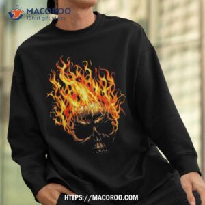 flame skull head halloween t shirt skeleton spooky scary skeletons sweatshirt