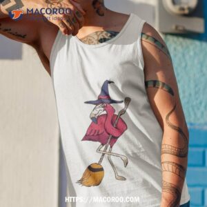 flamingo witch halloween shirt tank top 1