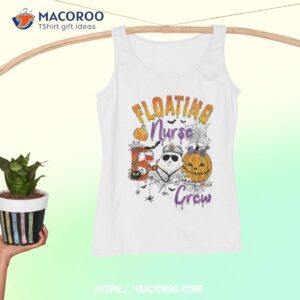 floating nurse boo crew funny pumpkin bat shirt tank top