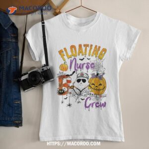 Floating Nurse Boo Crew Funny Pumpkin Bat Shirt