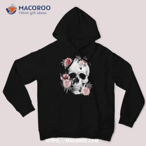 floral sugar skull rose flowers mycologist gothic goth shirt spooky scary skeletons hoodie