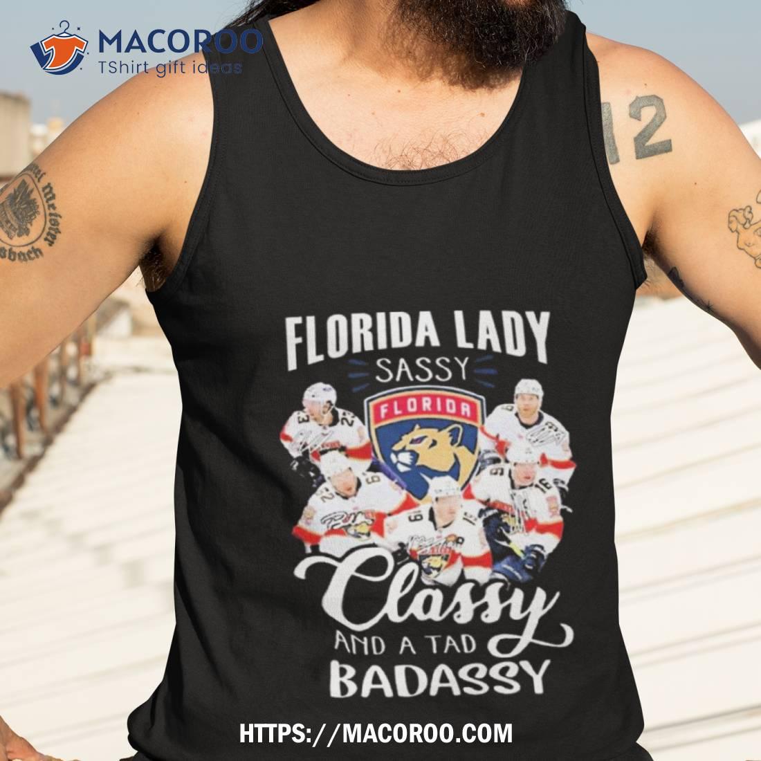Florida Lady Sassy Florida Panthers Classy And A Tad Badassy Signatures 2023 Shirt Tank Top 3