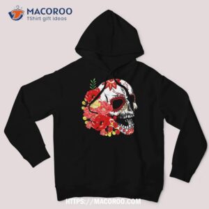 flower skull sugar roses halloween shirt spooky scary skeletons hoodie