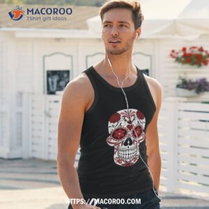 flower sugar skull halloween shirt day of the dead halloween skull tank top